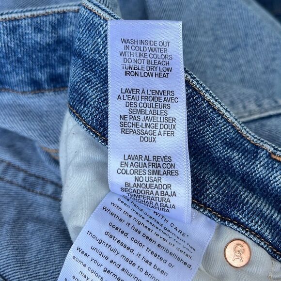 Good American GOOD CURVE STRAIGHT FRAY HEM JEANS GCSFH127T BLUE313 Size 8/29 - Picture 5 of 11